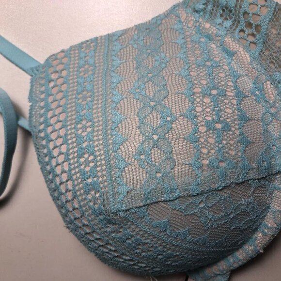Victoria's Secret Underwire Bra Blue and Beige RN54867 Size 34A #4113-8 - Picture 3 of 7